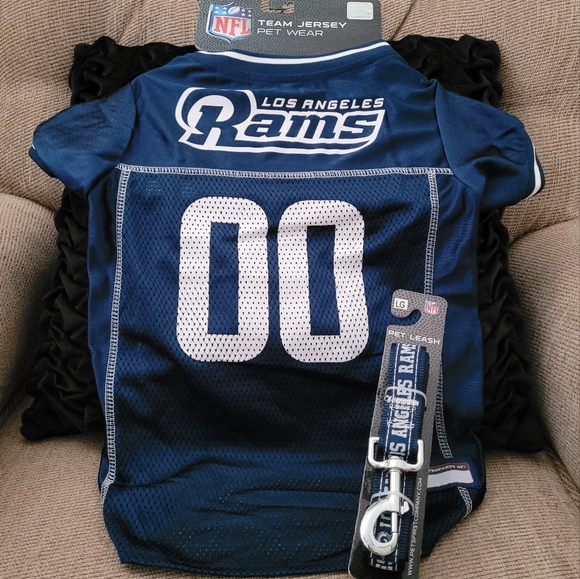LOS ANGELES RAMS TEAM JERSEY PET WEAR AND LEASH